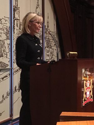 Doris Schröder-Köpf hielt die Festrede im Neuen Rathaus anlässlich des 25. Jubiläums des deutsch-polnischen Nachbarschaftsvertrages.